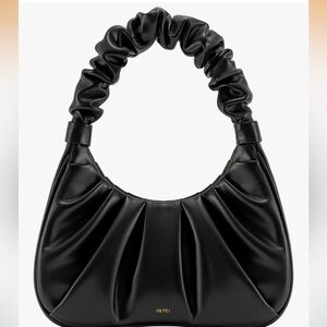 Ruched Black Women's HandBag